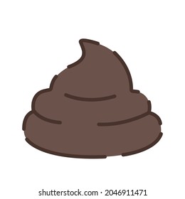 Turd icon. The turd of a cat, a pet. Toilet. Simple vector illustration.