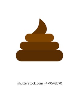 Turd icon in flat style isolated on white background. Joke symbol vector illustration