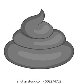 Turd icon. Gray monochrome illustration of turd vector icon for web