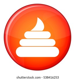 Turd icon in red circle isolated on white background vector illustration