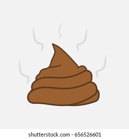 Turd on the ground. Piece of brown shit vector illustration. Dog excrement clean please. 