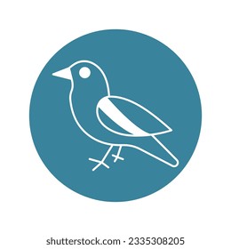 Turdus merula Vector icon which can easily modify or edit

