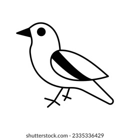 Turdus merula Vector icon which can easily modify or edit

