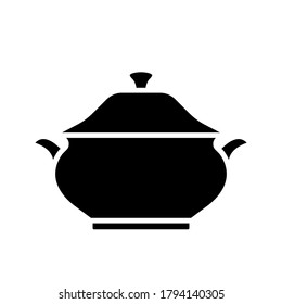 Tureen icon. Simple vector icon of an tureen with a lid. illustration isolated on a white background for websites and apps. vector illustration.