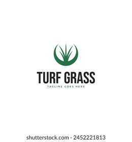 Turf grass logo design illustration idea