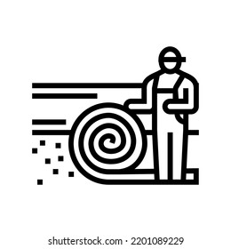 turf laying line icon vector. turf laying sign. isolated contour symbol black illustration