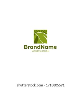 Turf Leaf Logo Design Vector