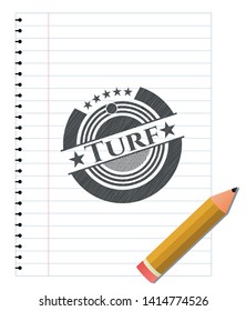 Turf pencil effect. Vector Illustration. Detailed.