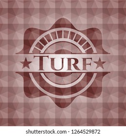 Turf red seamless geometric badge.