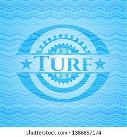 Turf water wave style emblem. Vector Illustration. Detailed.