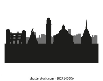 Turin city skyline in Italy