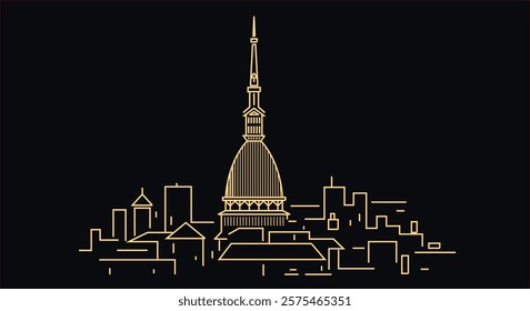 Turin Italy skyline vector illustration