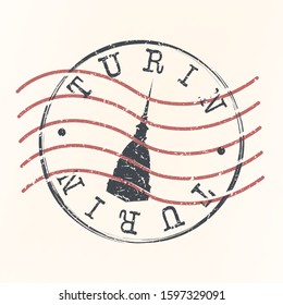 Turin Italy Stamp Postal. Silhouette Seal. Passport Round Design. Vector Icon. Design Retro Travel. National Symbol.