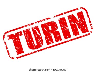 TURIN red stamp text on white