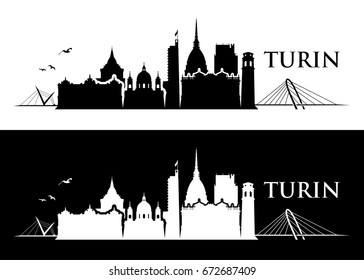 Turin skyline - Italy - vector illustration