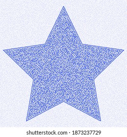Turing abstract pattern star sketch engraving vector illustration. T-shirt apparel print design.