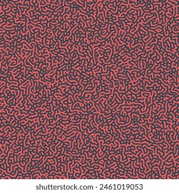 Turing Diffusion Seamless Pattern Vector Fashionable Red Black Abstract Background. Sophisticated Structure Repetitive Graphic Crazy Wallpaper. Modern Design Endless Abstraction for Textile Print