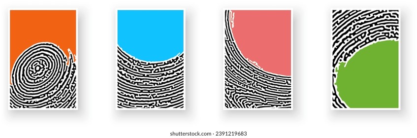 Turing geometric pattern background, abstract labyrinth lines art. Colorful, trendy pattern backgrounds set with place for text. Vector illustration