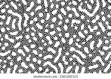 Turing ornament halftone puzzle pattern vector background. diffuse bio