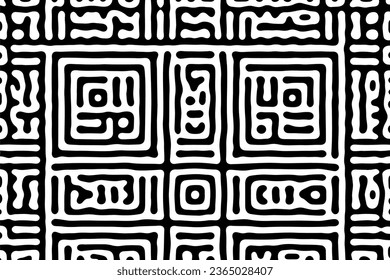 Turing ornament halftone puzzle pattern vector background. vintage grunge