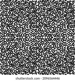 Turing pattern black and white doodle line art