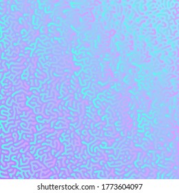 Turing pattern of reaction diffusion system. Unique texture arising naturally out of a homogeneous, uniform state in biological organisms - corals, coloration print on animal's skin. Organic vector