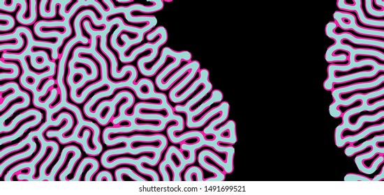 Reaction–diffusion or Turing pattern.  Textures common in nature such as stripes and spots made via morphogenesis. Biology, biotechnology, chemistry and science abstract vector background.