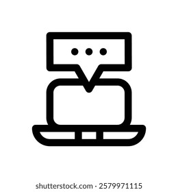 Turing test. Editable stroke vector icon.
