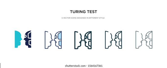 turing test icon in different style vector illustration. two colored and black turing test vector icons designed in filled, outline, line and stroke style can be used for web, mobile, ui