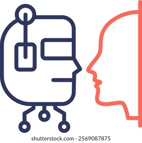 Turing Test Icon Line Color Vector Illustration