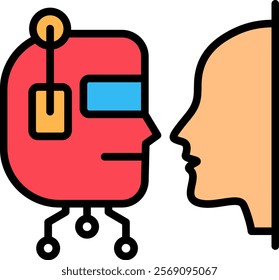 Turing Test Icon Lineal Color Vector Illustration