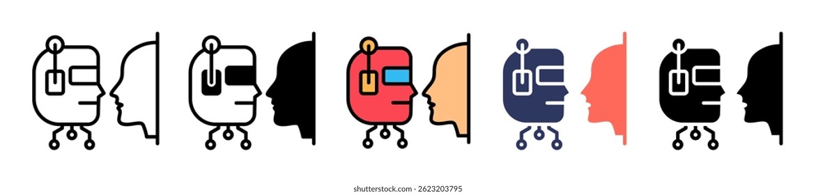 Ilustração de vetor múltiplo de ícone de teste de Turing