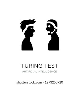 turing test icon vector on white background, turing test trendy filled icons from Artificial intelligence collection, turing test vector illustration