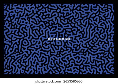 Turing-Inspirado Fluido Padrão em Azul Monocromático. Pode ser usado para arte de álbuns, promoções de música Techno, ou obras temáticas de ciência