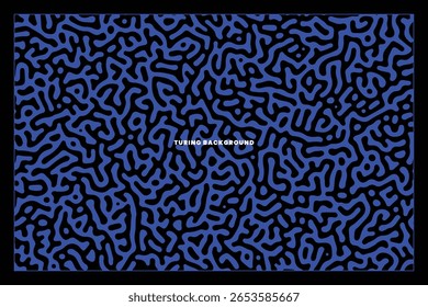 Turing-Inspirado Fluido Padrão em Azul Monocromático. Pode ser usado para arte de álbuns, promoções de música Techno, ou obras temáticas de ciência