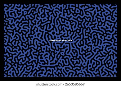Turing-Inspirado Fluido Padrão em Azul Monocromático. Pode ser usado para arte de álbuns, promoções de música Techno, ou obras temáticas de ciência