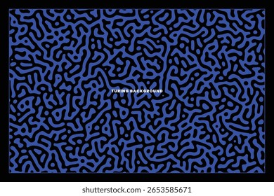 Turing-Inspirado Fluido Padrão em Azul Monocromático. Pode ser usado para arte de álbuns, promoções de música Techno, ou obras temáticas de ciência