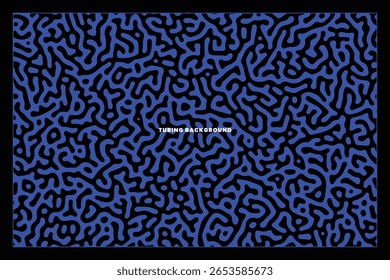 Turing-Inspirado Fluido Padrão em Azul Monocromático. Pode ser usado para arte de álbuns, promoções de música Techno, ou obras temáticas de ciência