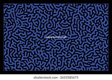 Turing-Inspirado Fluido Padrão em Azul Monocromático. Pode ser usado para arte de álbuns, promoções de música Techno, ou obras temáticas de ciência