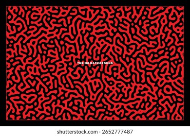Turing-Inspirado Fluido Padrão em Vermelho Monocromático . Pode ser usado para arte de álbuns, promoções de música Techno, ou obras temáticas de ciência