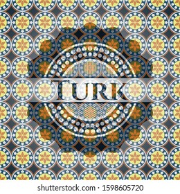 Turk arabesque style emblem. arabic decoration.