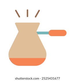 Turk for coffee colored flat icon vector clipart