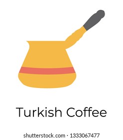 Turk coffee icon flat vector 