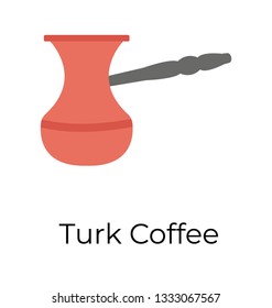 Turk coffee icon flat vector 