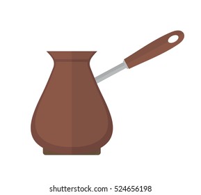 Turk for coffee icon vector flat style. Isolated on white background. Vector illustration