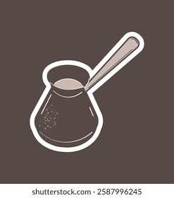 Turk with coffee. Coffee maker, vector illustration
