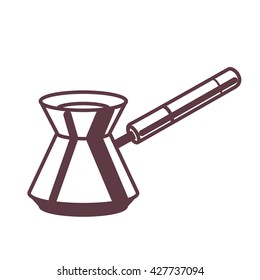 Turk for coffee, a simple monochrome icon . Fresh coffee icon.