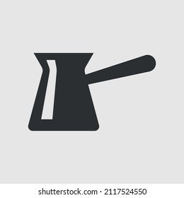 Turk or coffee. Simple monochrome vector icon