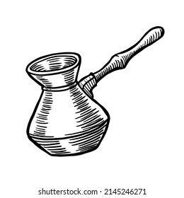 turk for coffee sketch vector illustration