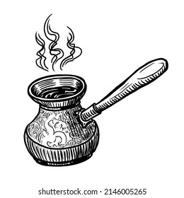turk for coffee sketch vector illustration